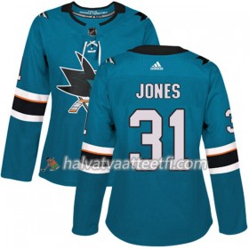 Naisten NHL San Jose Sharks Pelipaita Martin Jones 31 Adidas 2017-2018 Teal Authentic